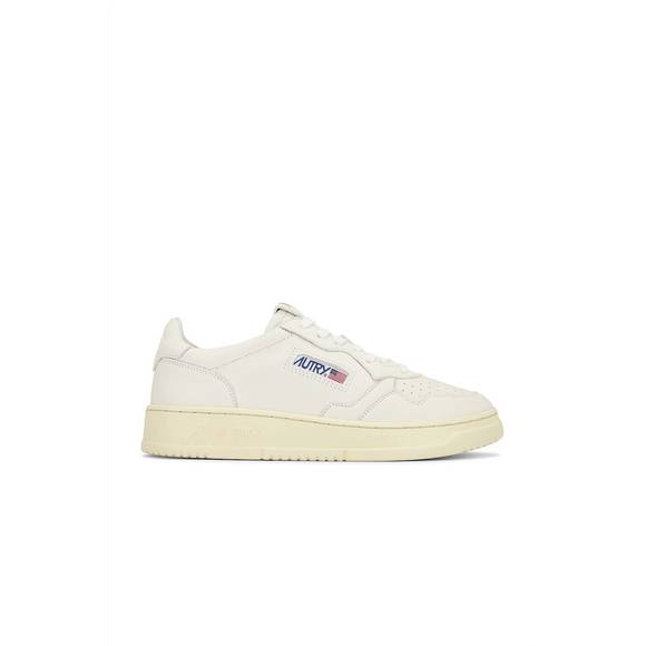 NEW AUTRY men's medalist low sneakers in goat/white